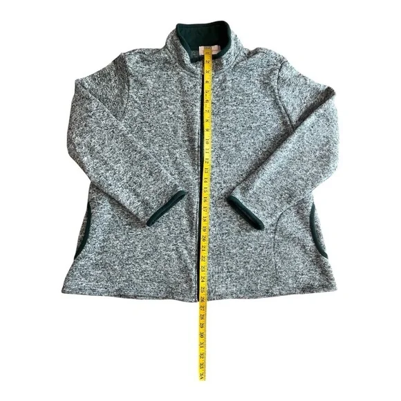 Stan Herman Heather Green Fleece Jacket/Sweater Zip Up Size XL Women NWOT - Picture 7 of 9